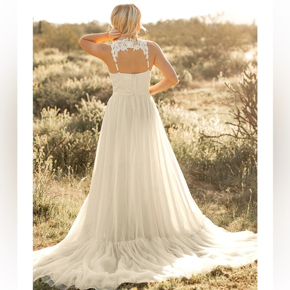 New joyfolie maia impact dress in cream tulle high low Ballgown wedding dress - Picture 2 of 16